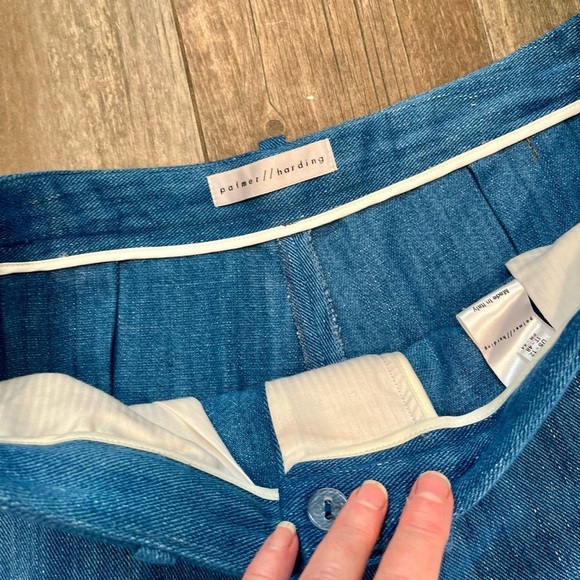Palmer Harding Blue Denim Wide Leg Gratitude Trousers Size 12 NWT - Picture 4 of 12